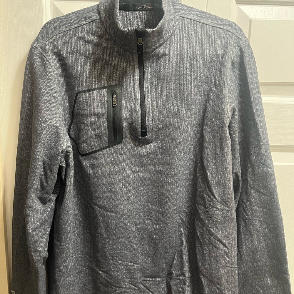 RLX Gray Quarter-Zip Pullover with Chest Pocket